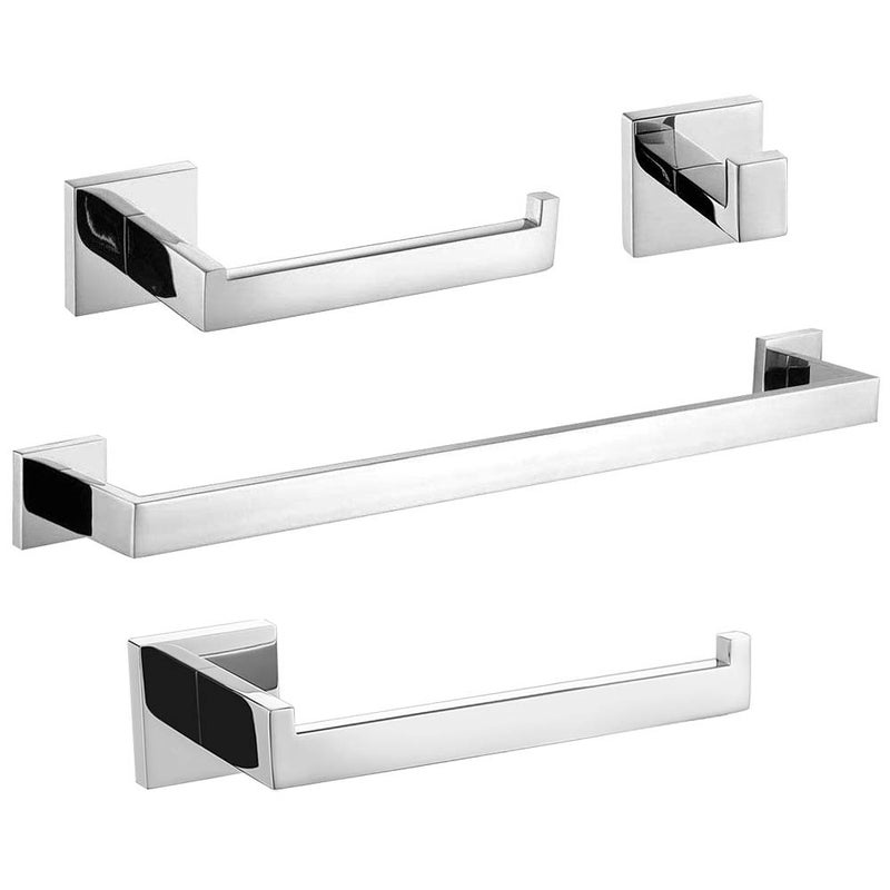 TURS Bathroom Accessories 4-Pieces Bathroom Hardware Set Polished Chrome Towel Bar Set Stainless Steel Towel Holder Set - Image 1